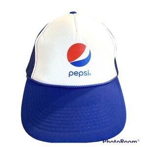Hat Pepsi Cola Trucker Mesh Snapback Urban Grunge Gear Blue Drink Promo Vintage